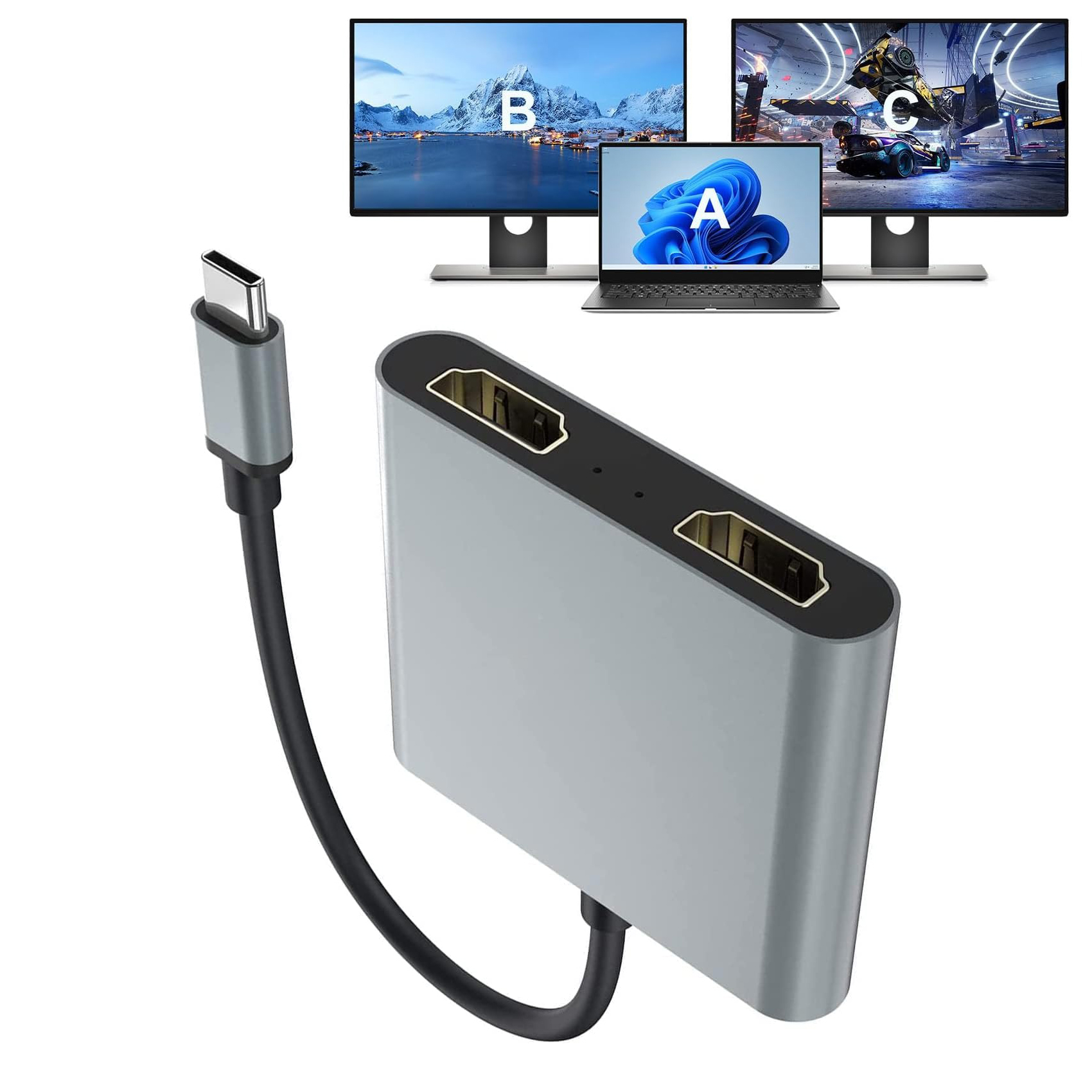 Usb C To Hdmi - USB C Thunderbolt3 to Dual 4K