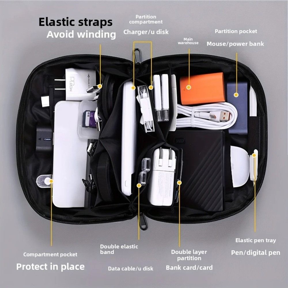Portable Data Cable Storage Ba - огляд і ціна Tech Accessories Travel Organizer Pouch