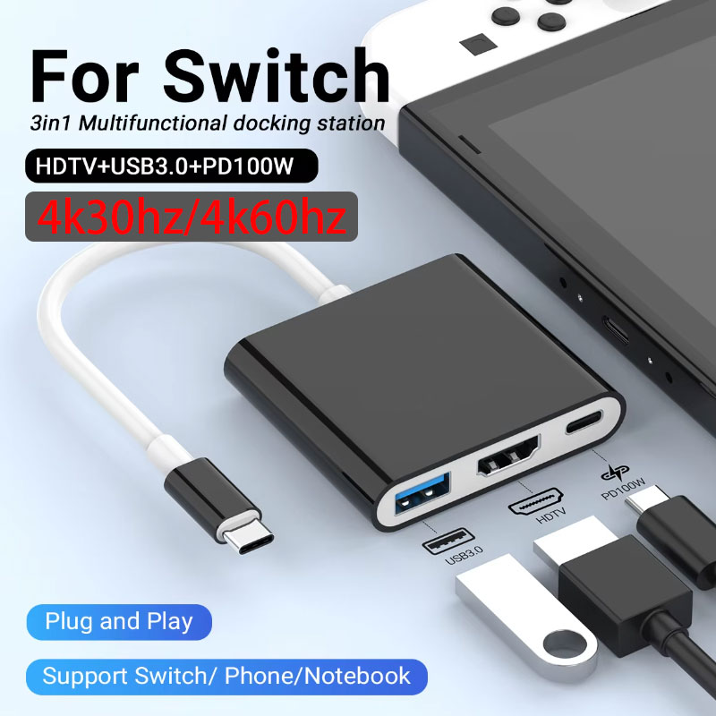 New 3 IN 1 Portable for Ninten - огляд і ціна Usb C To Hdmi
