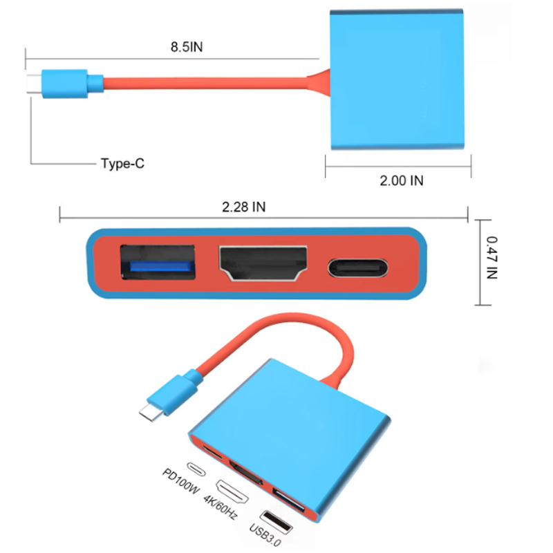 New 3 IN 1 Portable for Ninten - огляд і ціна Usb C To Hdmi