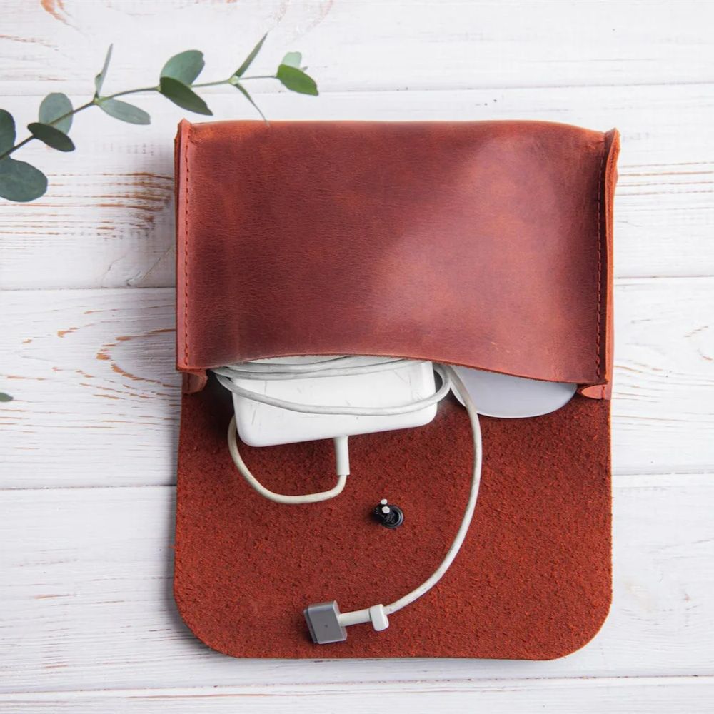 Genuine Leather MacBook Mouse  - огляд і ціна Tech Accessories Travel Organizer Pouch